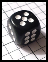 Dice : Dice - 6D Pipped - Black with White Pips Tight Arrangement - FA collection buy Dec 2010